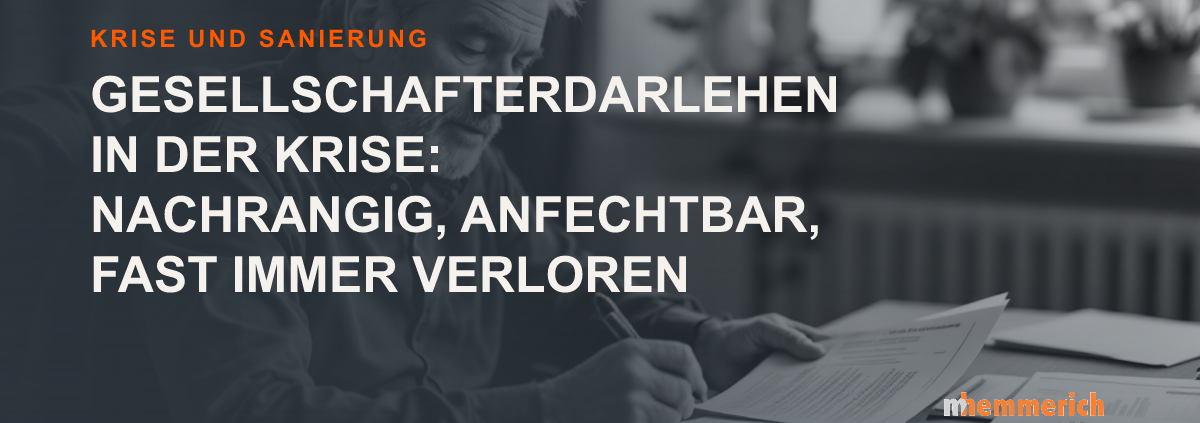 Titelbild: Gesellschafterdarlehen in der Krise