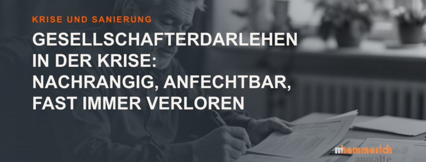 Titelbild: Gesellschafterdarlehen in der Krise