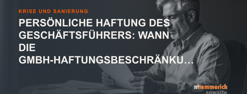 Titelbild: Persönliche Haftung des Geschäftsführers